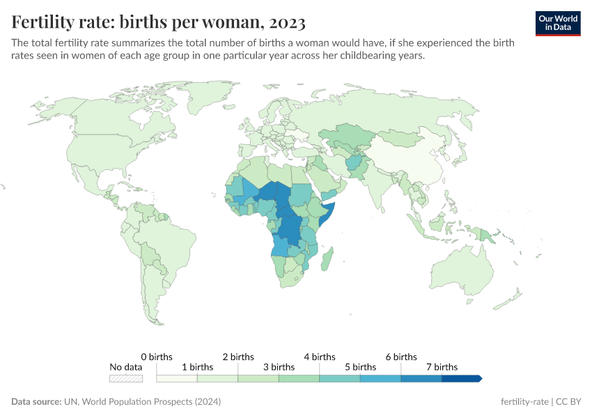 A thumbnail of the "Fertility rate: births per woman" chart
