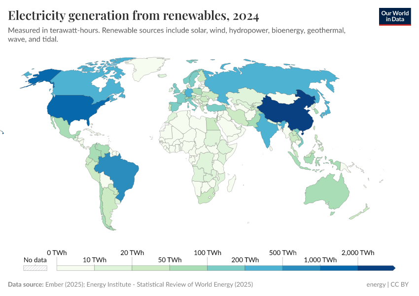 A thumbnail of the "Electricity generation from renewables" chart