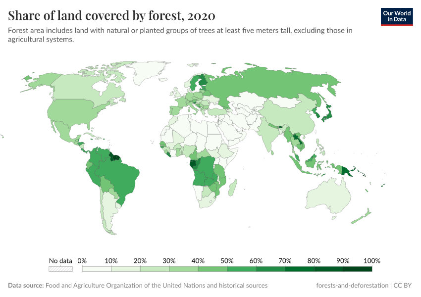 A thumbnail of the "Share of land covered by forest" chart