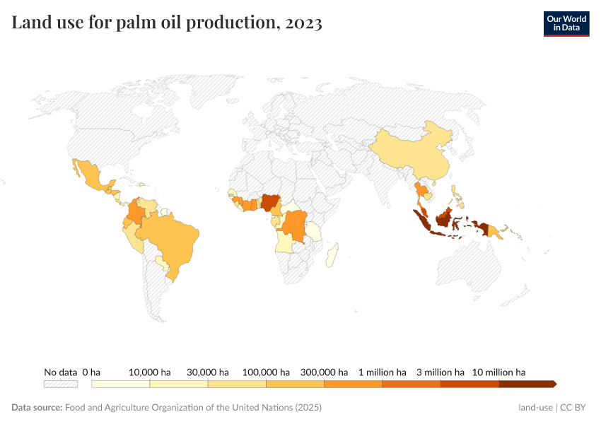 A thumbnail of the "Land use for palm oil production" chart