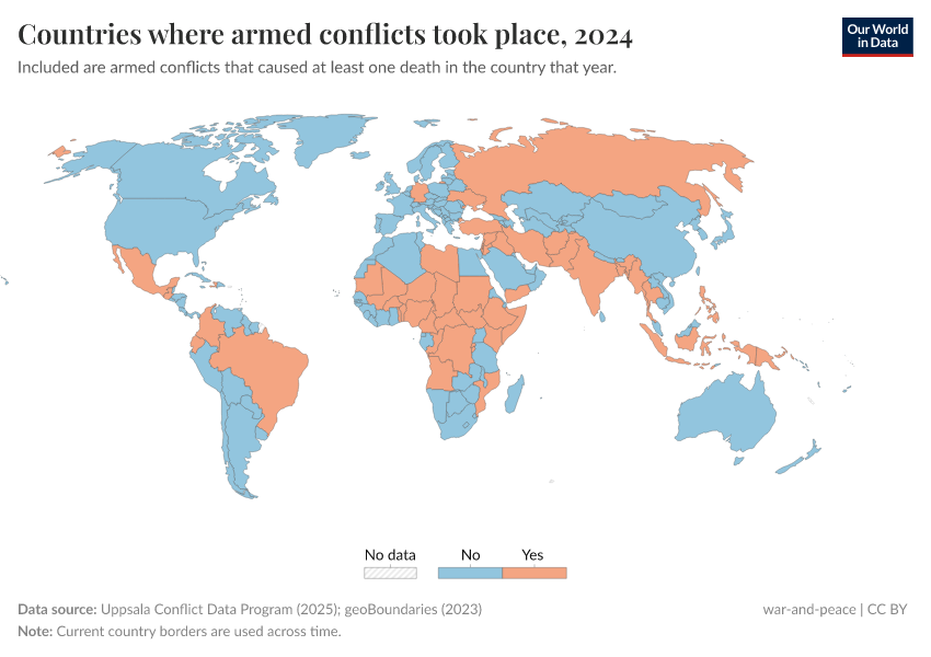 A thumbnail of the "Countries where armed conflicts took place" chart
