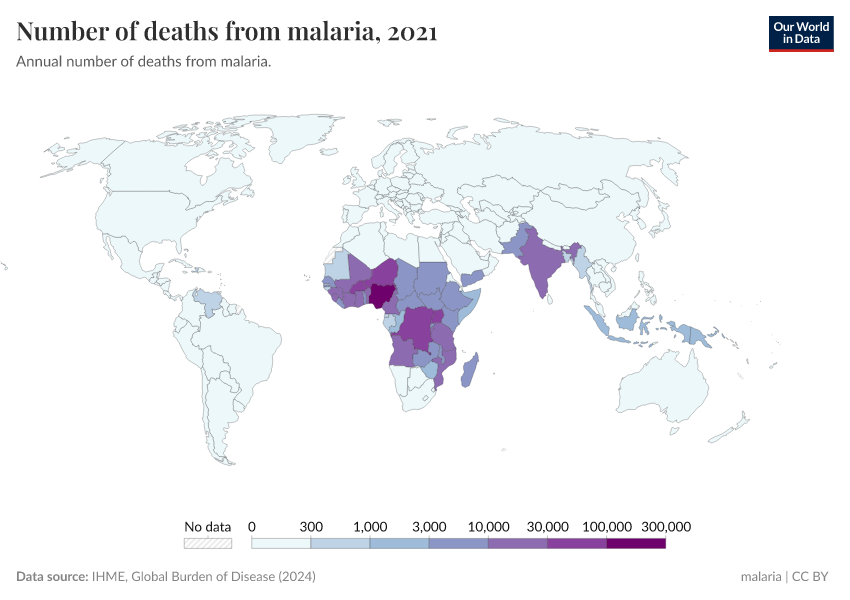A thumbnail of the "Number of deaths from malaria" chart