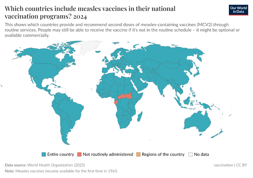 A thumbnail of the "Which countries include measles vaccines in their national vaccination programs?" chart