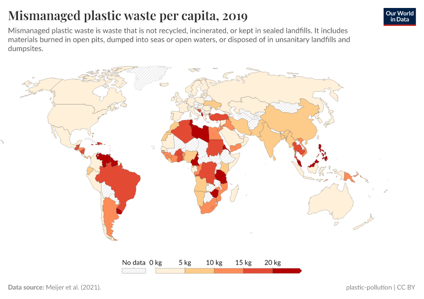 A thumbnail of the "Mismanaged plastic waste per capita" chart