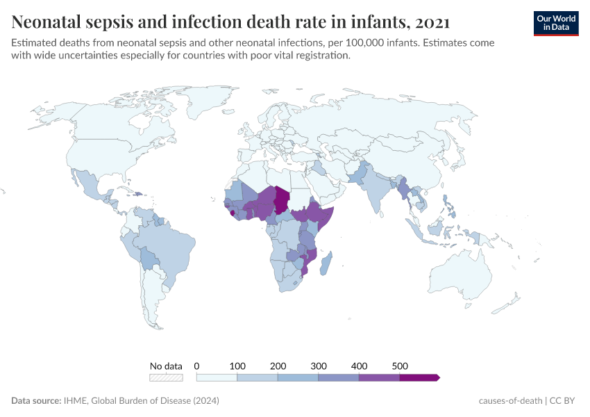 A thumbnail of the "Neonatal sepsis and infection death rate in infants" chart