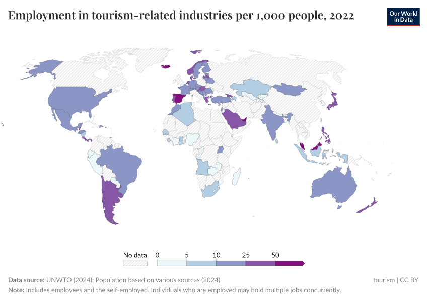 A thumbnail of the "Employment in tourism-related industries per 1,000 people" chart