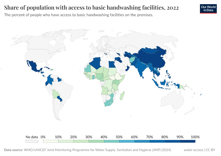 A thumbnail of the "Share of population with access to basic handwashing facilities" chart