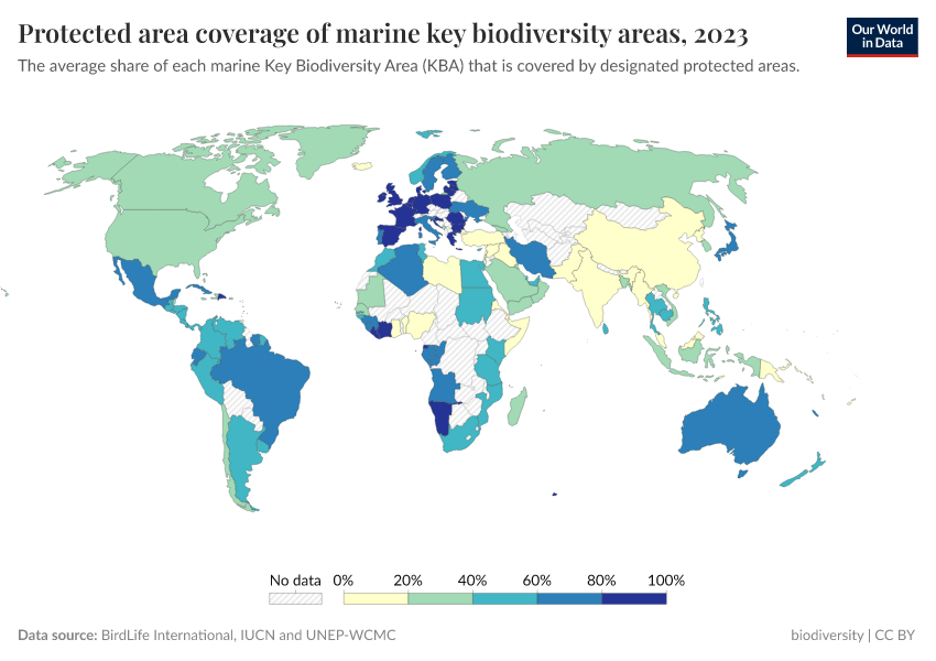 A thumbnail of the "Protected area coverage of marine key biodiversity areas" chart