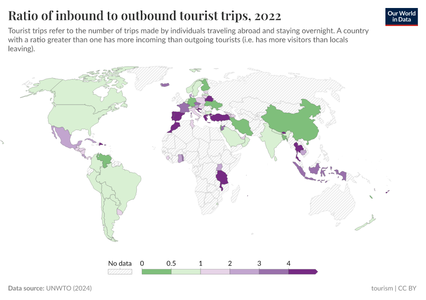 A thumbnail of the "Ratio of inbound to outbound tourist trips" chart