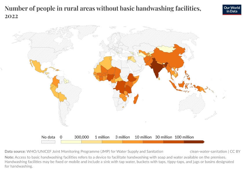 A thumbnail of the "Number of people in rural areas without basic handwashing facilities" chart