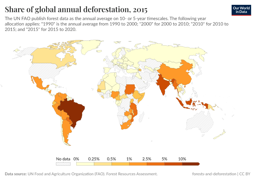 A thumbnail of the "Share of global annual deforestation" chart