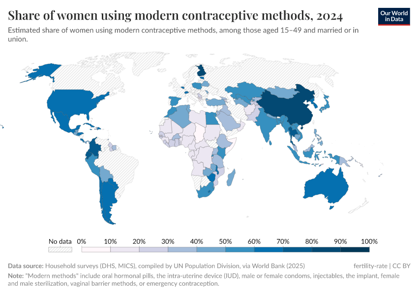A thumbnail of the "Share of women using modern contraceptive methods" chart