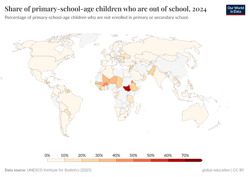 A thumbnail of the "Share of primary-school-age children who are out of school" chart