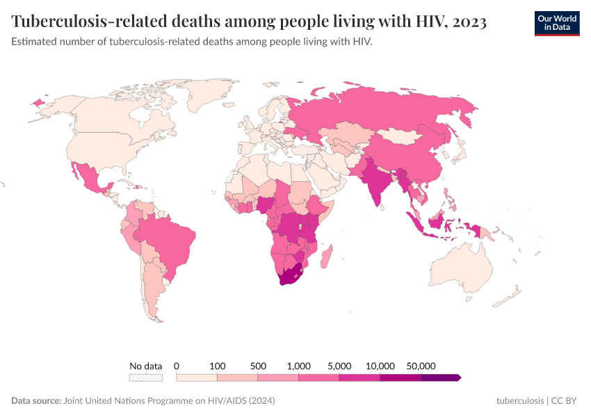 A thumbnail of the "Tuberculosis-related deaths among people living with HIV" chart