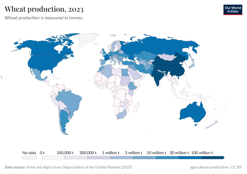 A thumbnail of the "Wheat production" chart